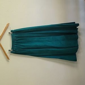 VINTAGE Suede leather Turquoise skirt. Womens Size XS
